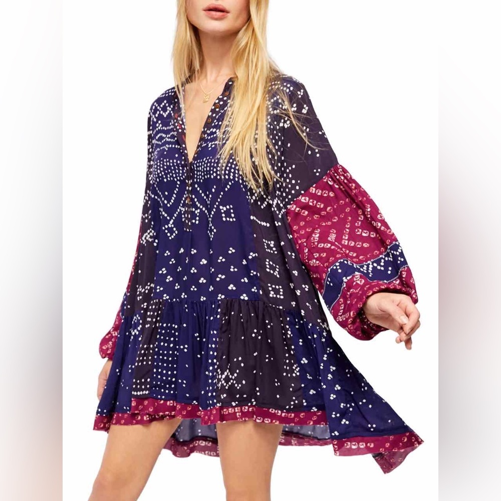 Free people shibory tunic dress boho
